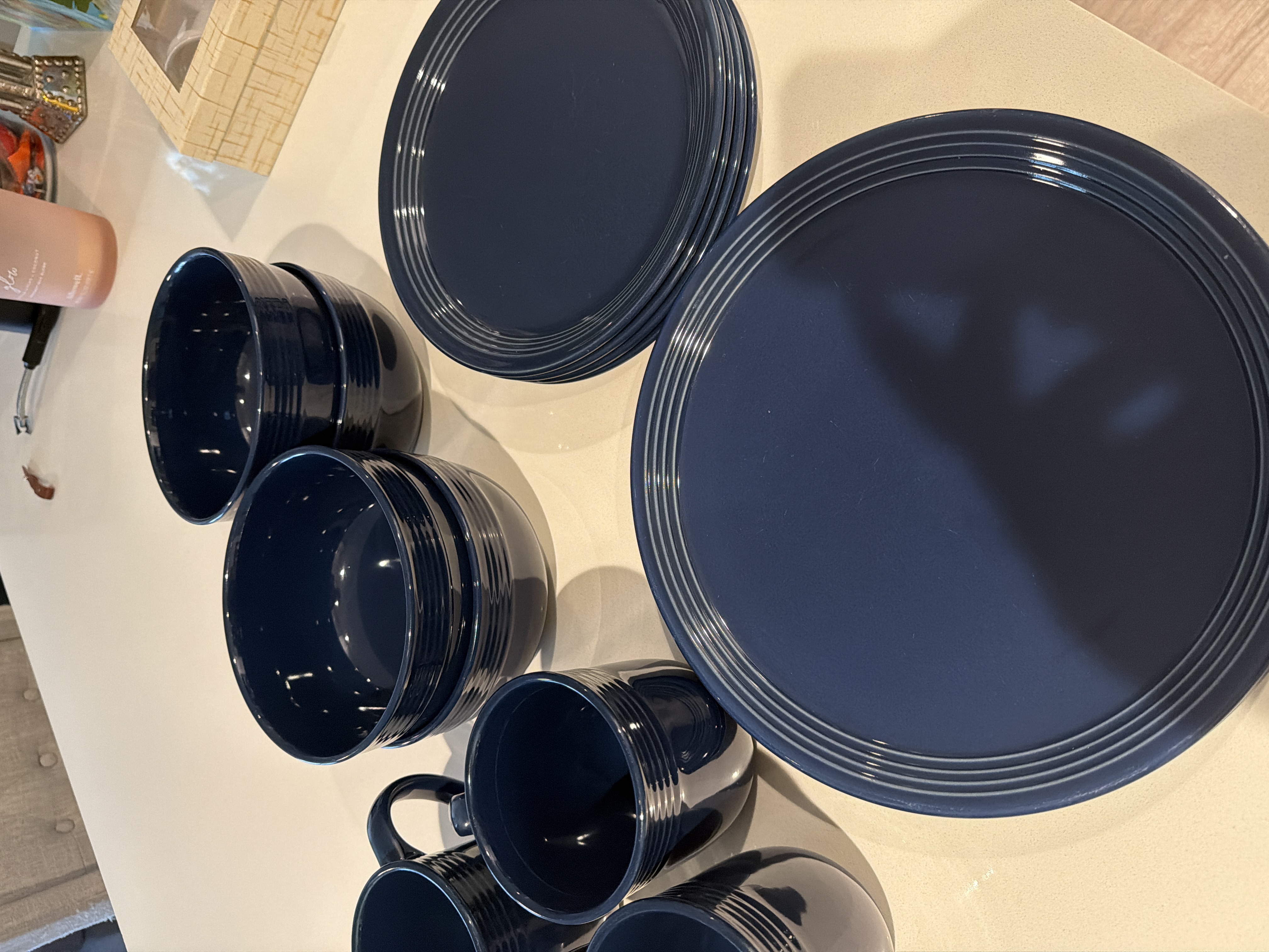 Mainstays 16-Piece Navy Dinnerware Set